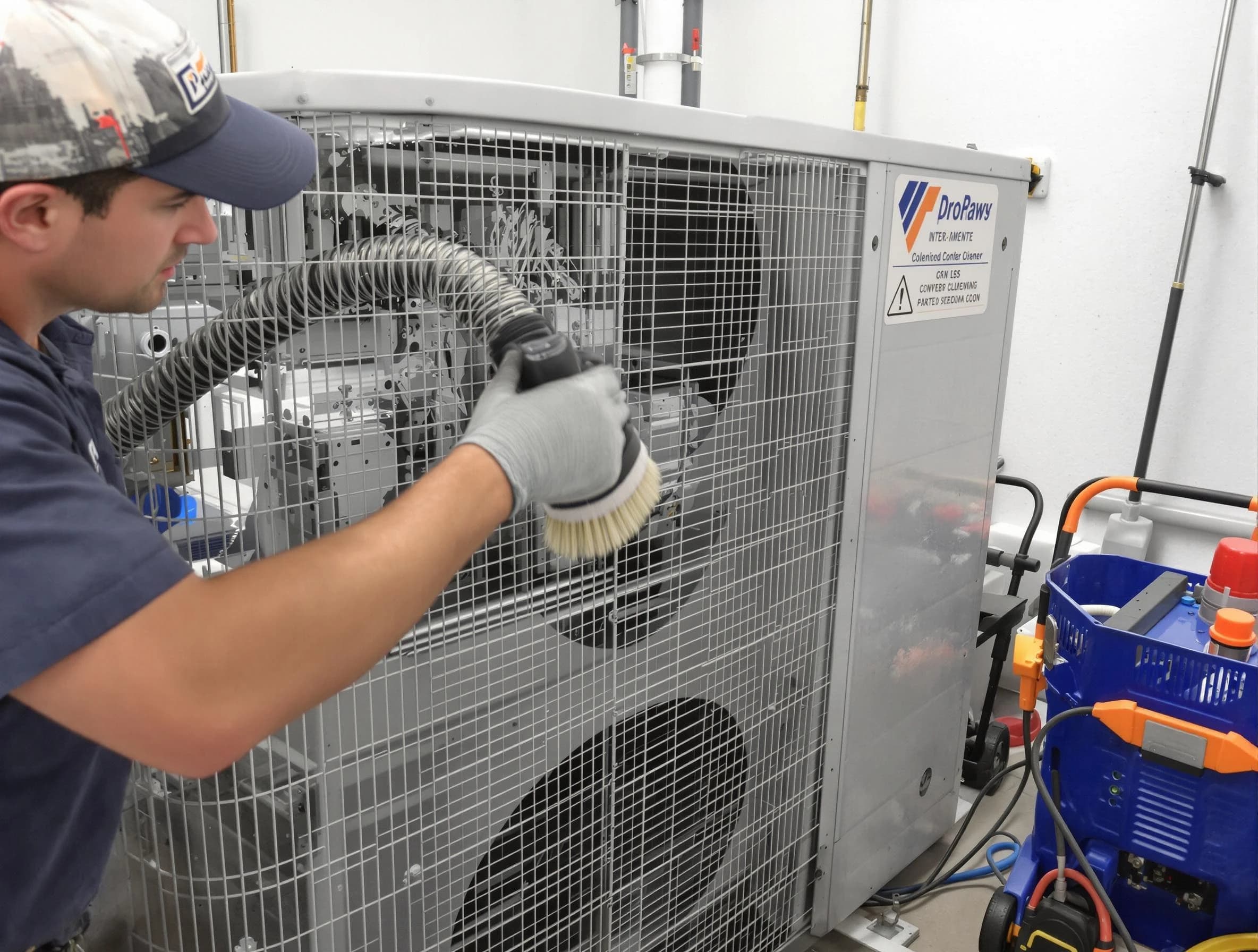 Taunton Air Duct Cleaning specialist performing precision AC coil cleaning for improved system performance in Taunton