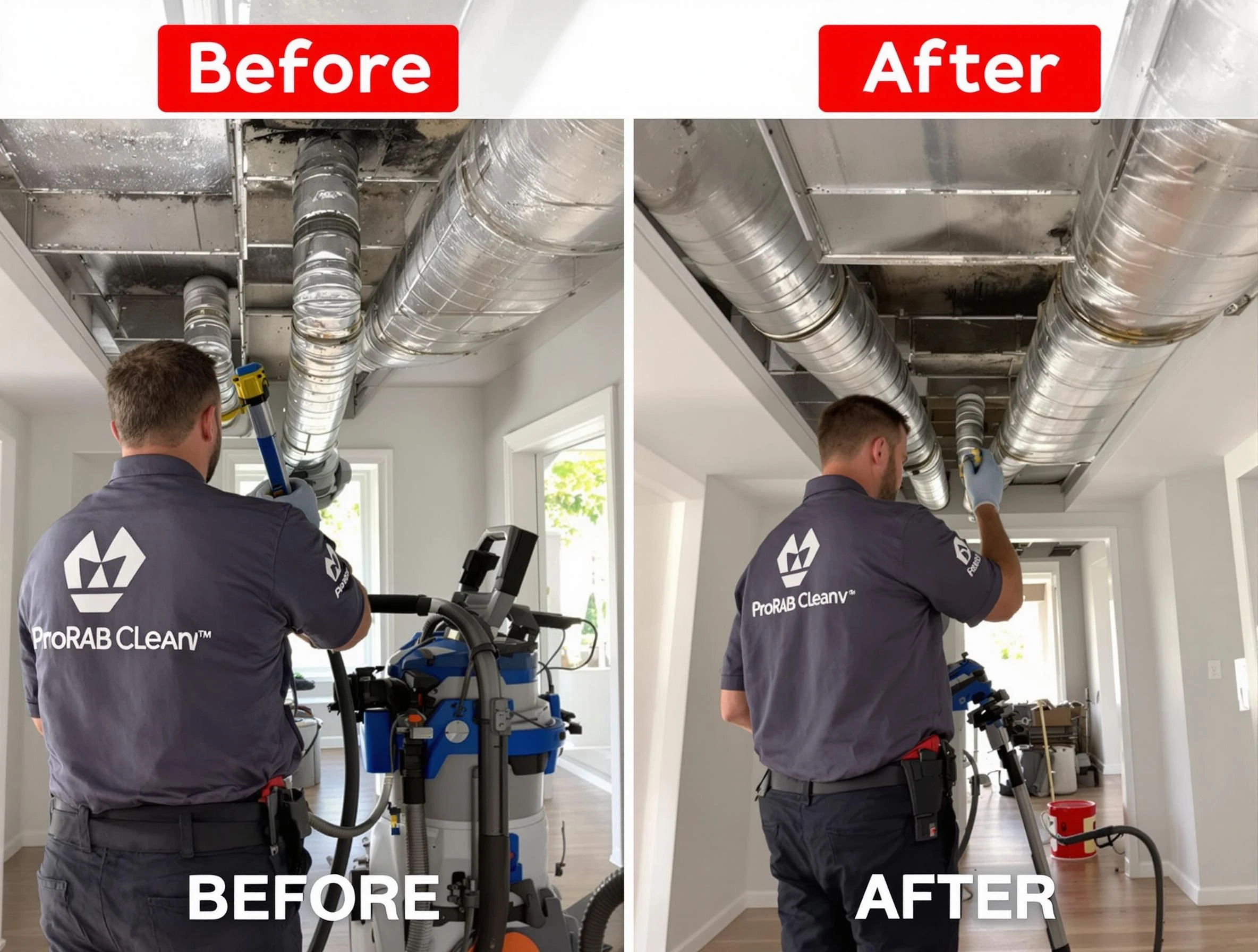 Taunton Air Duct Cleaning expert performing thorough residential duct cleaning in a Taunton home